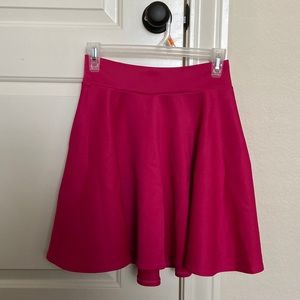 2/$15 solid hot pink magenta skater skirt